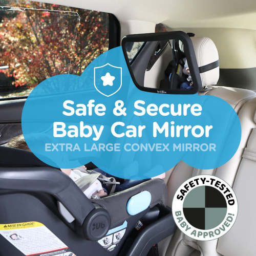 Leo&Ella Large Baby Car Mirror Safety First, Certified Crash Tested