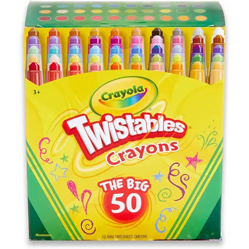 Crayola Mini Twistables Crayons Coloring Kit (50 Count), Toddler Crayons, Coloring Supplies, Gifts for Kids Ages 3+