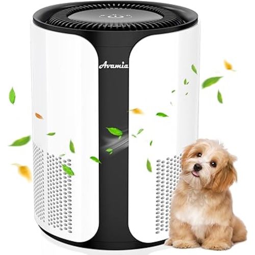 Air Purifier for Large Rooms up to 1100 sq ft, H14 HEPA Air Purifier for Bedrooms and Pet Owners with 360° Air Inlet, Portable Compact Air Filter for Dust, Smoke, Pet Hair, Dander, and Pollen