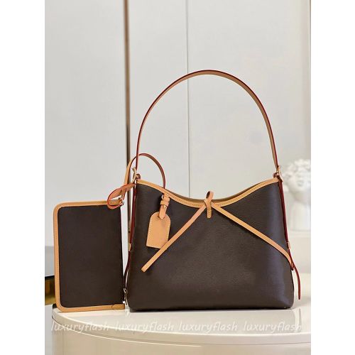 Womens Shoulder Bag Carryall Tote diaper bag Coated Canvas Leather Vintage Carry All 2 In 1 Hobo with Wallet Fashion Lady Bowknot Coin Purse Handbags Brown
