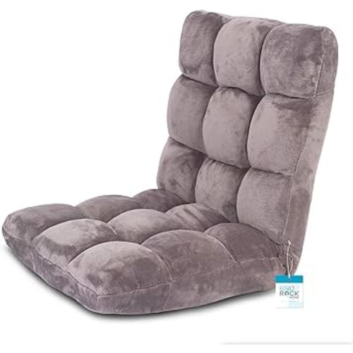 BIRDROCK HOME Adjustable Memory Foam Floor Chair - Ideal for Gaming, Reading, Meditation - Comfortable and Versatile - Suitable for Kids and Teenagers - Comfy Foldable Floor Seat - Grey