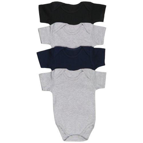 ToBeInStyle Babys' 4 Pack Short Sleeve Bodysuit Onesies - Basic - 0-3 Months