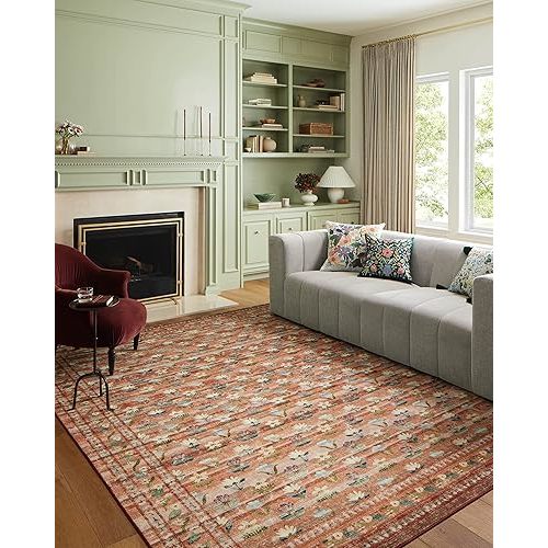 Loloi Rifle Paper Co. x Courtyard Terracotta 5'-0" x 7'-6" Area Rug