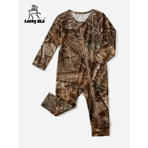 Baby's Tree Branched 3D Print Bamboo Fiber Long Sleeve Romper, Toddler & Infant Boy's Bodysuit