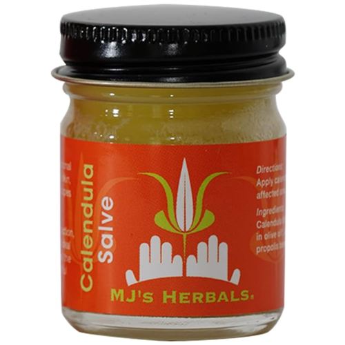 MJ’s Herbals Calendula Salve - Skin Soothing Balm, Eczema Cream, Diaper Rash, Scars, Bug Bites, Made w/Calendula Blossoms & Propolis Beeswax (1 oz)