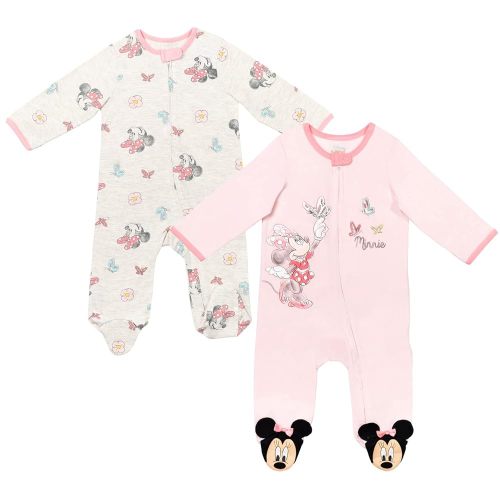 Disney Junior Baby Girls 2 Pack Zip Up Sleep N' Plays Newborn to Infant Sizes (Newborn - 24 Months)