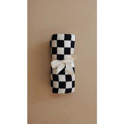 Muslin Swaddle | Black Checkerboard