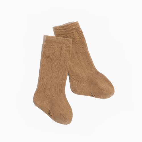 Weathered Brown Ribbed Tube Sock size 0-6m