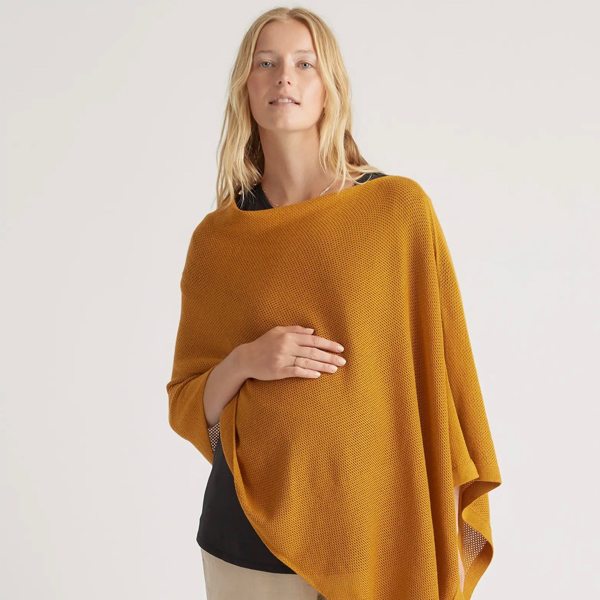 Lightweight Cotton Cashmere Nursing Shawl in Amber