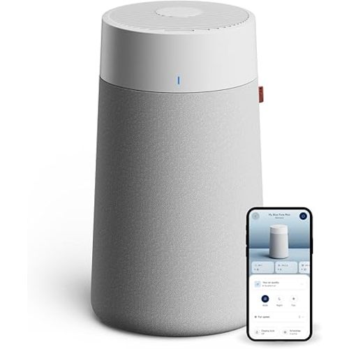 BLUEAIR Air Purifiers for Bedroom, HEPASilent Air Purifiers for Home, Air Purifiers for Pets Allergies Air Cleaner, Smart Air Purifier, Small Room Air Purifier, Virus Air Purifier, Blue Pure 411i Max