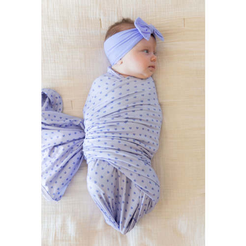 PURPLE MINI HEARTS | SWADDLE
