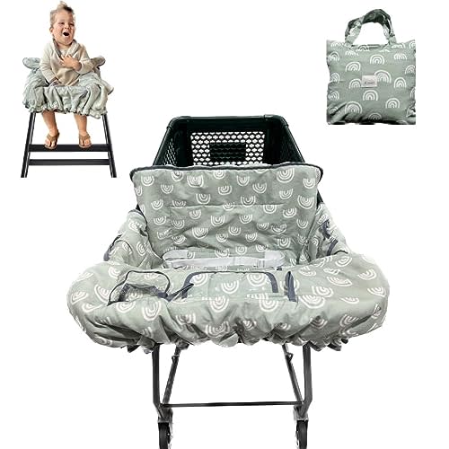 Shopping Cart Cover for Baby Girl & Boy - 2 in 1 High Chair Cover - Universal Fit Cart Cover for Babies for Costco, Walmart, & More - Foldable Baby Cart Cover w/Pouch for Snacks, Phone, & More