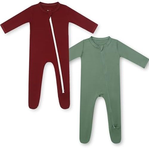 HAPIU Rayon from Bamboo Baby Footed Pajamas, 2 Way Zipper YKK, Footie for Baby Boy Girls, Newborn-24 Months