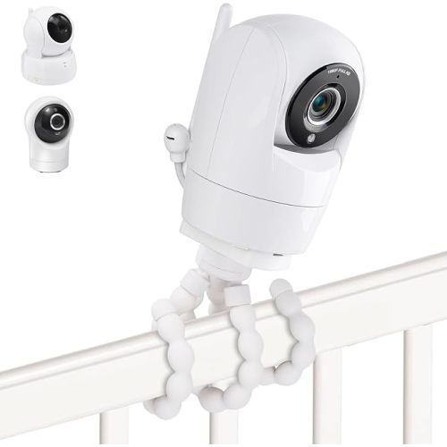 Adjustable Baby Monitor Mount for VTech VM901/ VM924/ VM928/VM923/RM7764/RM5764/RM5754 Baby Monitor, Flexible Tripod Holder for Crib, with Non-Slip Silicone, Tool-Free Installation