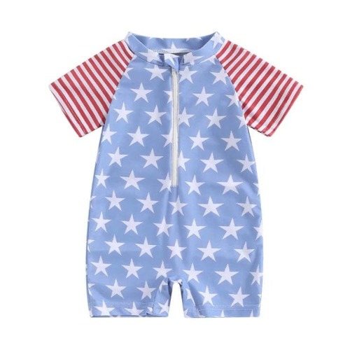 Little Boy Short Sleeve American Swimsuit – The Trendy Toddlers