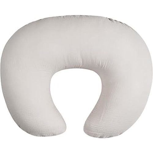Meracorallo Muslin Nursing Pillow Cover, 100% Cotton Soft and Comfortable Breastfeeding Pillow Slipcover Case for Baby Boys and Girls, Fog