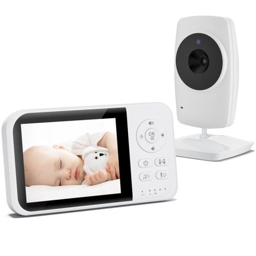 SUGIFT Video Baby Monitor with 3.5" LCD Screen, 2.4GHz FHSS Transmission, Night Vision, Temperature Sensor, Two-Way Talk, VOX Mode