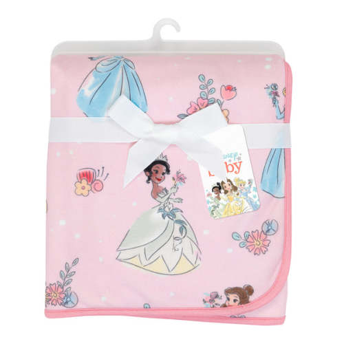 Disney Princesses Pink Fleece Baby Blanket - Belle/Tiana/Cinderella – Lambs & Ivy