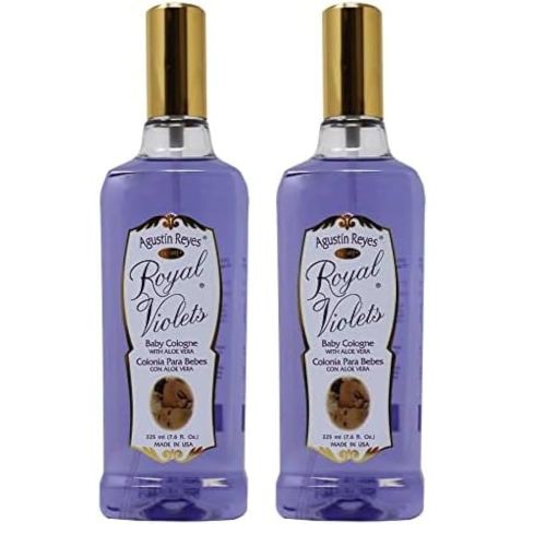 Royal Violets Baby Cologne with Aloe Vera for Baby Sensitive Skin, Relaxing Aroma, 7.6 Fl Oz, bottle (Pack of 2)