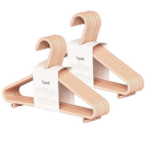 3 Sprouts Kids & Baby Wheat Straw Plastic Hangers 30 Pack - Pink