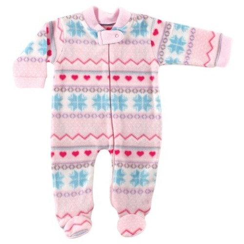 Hudson Baby Baby-girls Fleece Zip Sleep N Play