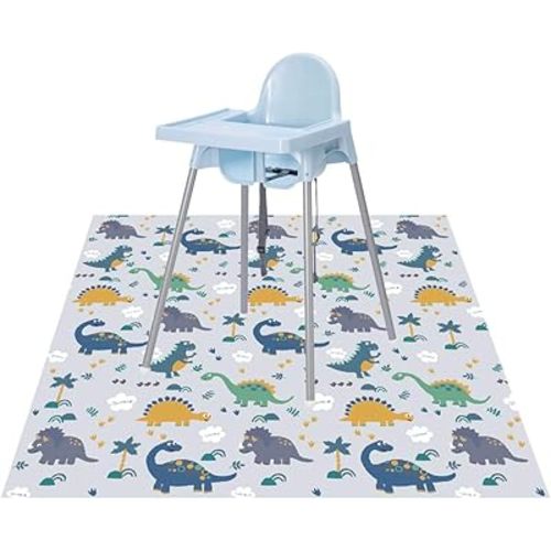 Splat Floor Mat for Under High Chair/Arts/Crafts by CLCROBD, 51" Waterproof Anti-Slip Food Splash Spill Mess Mat, Washable Portable Picnic Mat and Table Cloth