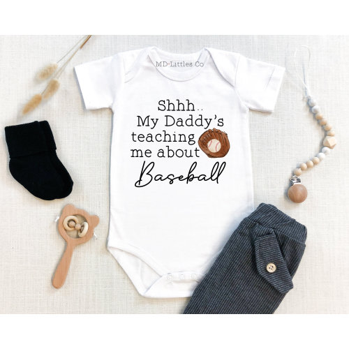 Baseball Baby Onesie®, Baseball Baby Shower, Baseball Baby, Baby Shower Gift, Baseball Onesie®, Baseball with Daddy Onesie®, Funny