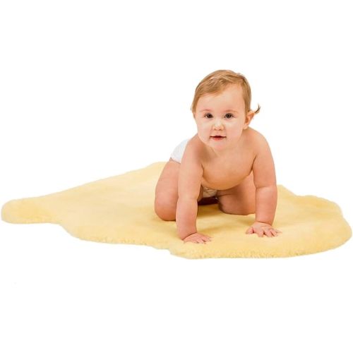 Sheepskin Rug, Oeko-TEX Certified, Safe & Natural Nursery Rug, 100% Genuine New Zealand Soft Fur Rug Baby Carpet