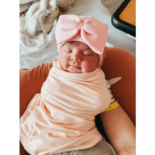 SpearmintLOVE Baby's First Hat®, Petal Pink Bow - Baby's First Hat®, Petal Pink Bow