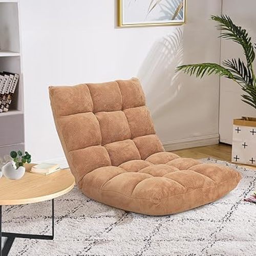 GORELAX Memory Foam Floor Chair, 14-Poistion Adjustable Floor Reading Gaming Chair Recliner, Folding Cushioned Meditation Chair with Back Support, Padded Lazy Sofa Chair for Adults, Kids