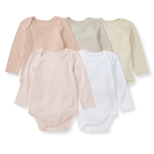 Burt's Bees Baby Unisex Organic Cotton Short and Long Sleeve Bodysuits, 5-Pack