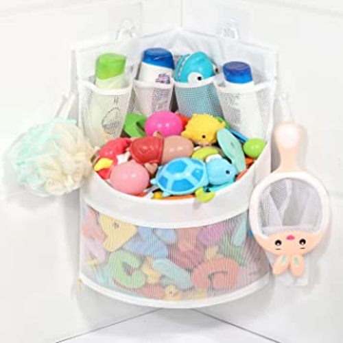 Baby Bathtub Toy Storage - 17" x 13" Bathtub Toy Holder Mesh Bathtub Toy Holder Let Baby Bathtub Toys To Dry Faster, Bathtub Toy Organizer For 1-3 Year Old Toddler Bathtub Toys