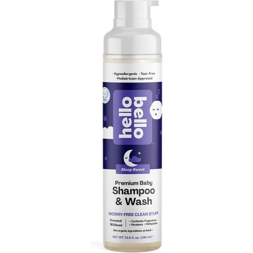 Hello Bello Nighttime Shampoo & Body Wash - Gentle Hypoallergenic Tear-Free Formula for Babies and Kids - Vegan and Cruelty-Free - Sweet Sleep Scented - 10 FL Oz