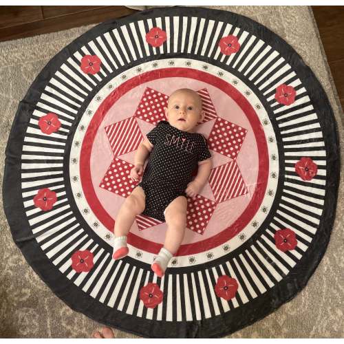 Poppies & Patchwork - 45” Circular Minky Blanket – Cradle Comforts Co.