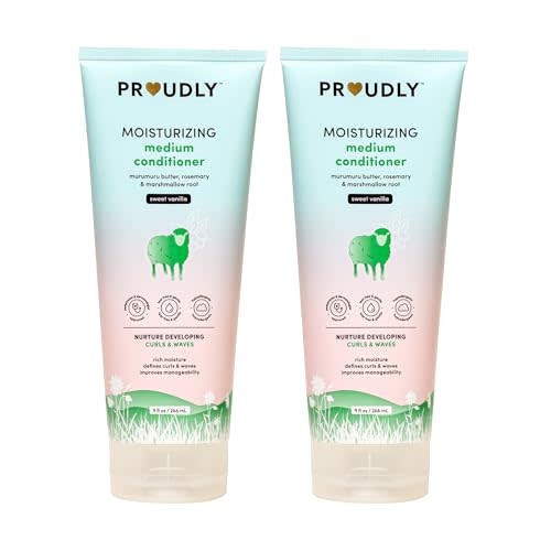 PROUDLY Moisturizing Wavy & Curly Hair Baby Conditioner by Gabrielle Union & Dwyane Wade, for Black & Brown Babies, Dry, Sensitive Skin, Sweet Vanilla, 2-Pack