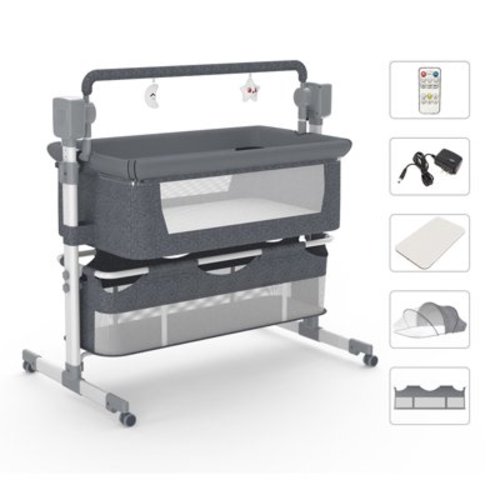 Baby Bassinet Newborn Bedside Sleeper Rocking Crib Portable Travel Mini Baby Bed Infant Cradle