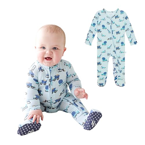 Posh Peanut Baby Boy Footie Pajamas - Soft Viscose Made from Bamboo 2 Way Zipper Sleepers & Onesies