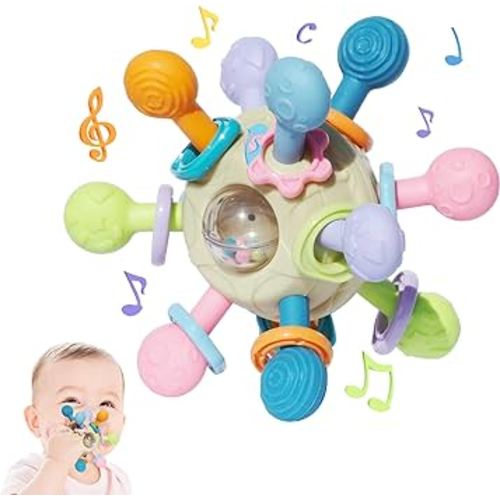 Montessori Sensory Toys for Babies 6+ Months, Food Grade Teething Toys. Tummy Time Toys Gifts for Baby Boys and Girls