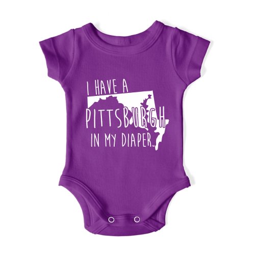 I Have an PITTSBURGH In My DIAPER - Baltimore Maryland sports - funny cute new football rivalry - Baby Bodysuit One Piece