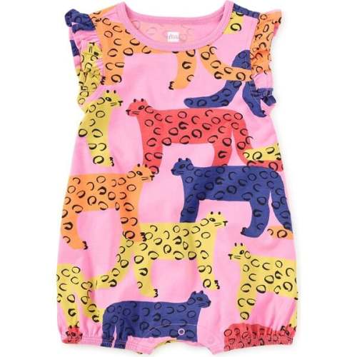 Flutter Baby Romper, Bright Jaguars - Tea Collection | Maisonette