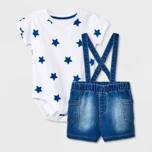Baby Boys' Mini Man Star Top & Bottom Set - Cat & Jack™ White, Size: 6-9M