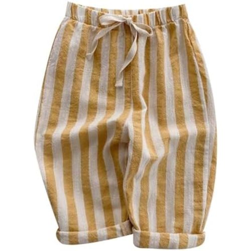 Toddler Cotton Pants Elastic Waist Striped Harem Casual Gauze Pants for Infant Baby Boys Girls Lounge Pants Clothes