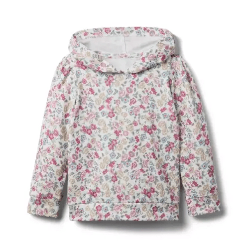 Girl Seashell Ecru Floral The Adventure Hooded Sweatshirt by Janie and Jack