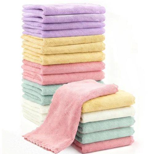 20 Pack 10x10 Inches Microfiber Coral Fleece Baby Washcloths,Extra Absorbent,Soft Wash Clothes,Bath Face Towel for Newborn,Infant and Toddlers (Muticolor)