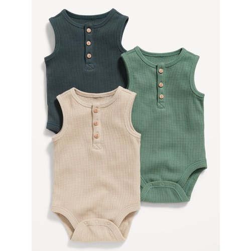 Sleeveless Thermal-Knit Henley Bodysuit for Baby