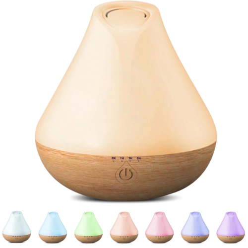 Noahstrong 100ml Essential Oil Diffuser, Woodgrain Aromatherapy Oil Diffuser Ultrasound Humidifier, Timer Setting Waterless Auto Shut-off for Room Bedroom Home Office Car