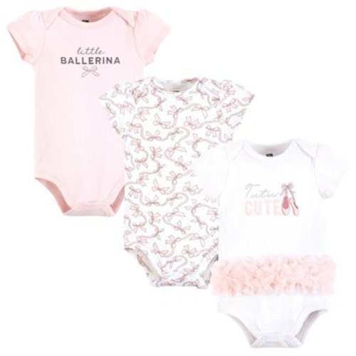Hudson Baby Infant Girl Cotton Bodysuits, Tutu Cute, 0-3 Months