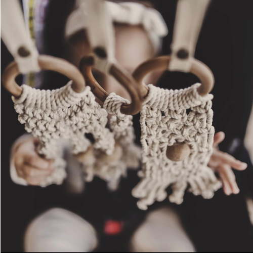 Hand-knotted Macrame Baby Toy - 2 pc for Stroller