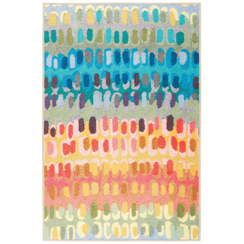 Paint Chip Multi Machine Washable Rug