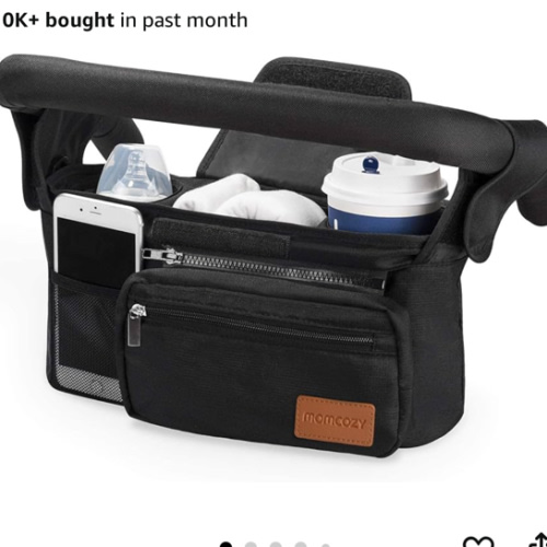 Momcozy Universal Stroller Organizer with Insulated Cup Holder Detachable Phone Bag & Shoulder Strap, Fits for Stroller like Uppababy, Baby Jogger, Britax, BOB, Umbrella and Pet Stroller